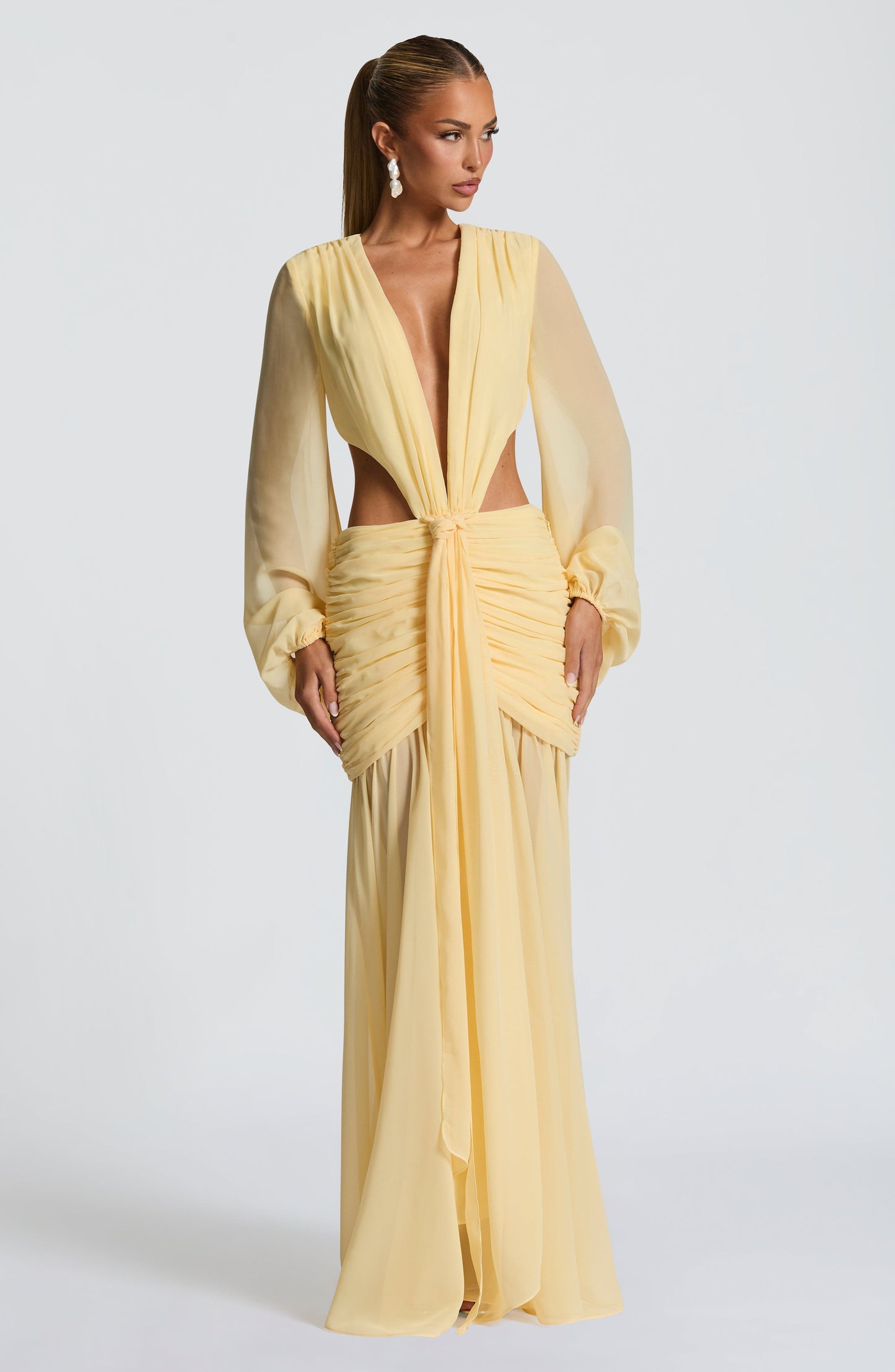 Andrina Long Dress - Lemon