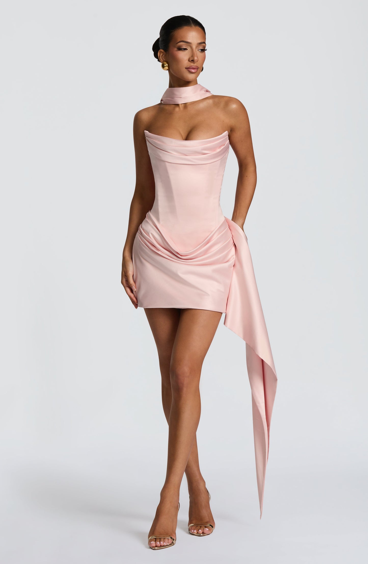 Mona Short Dress - Powder Pink