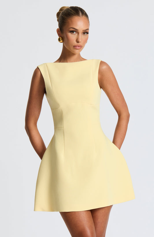 Alana Short Dress - Lemon