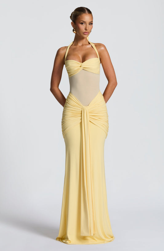 Vixen Long Dress - Lemon
